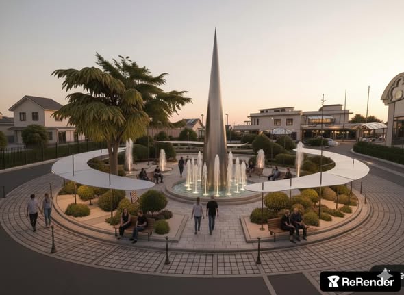 Piazza monumentale luminosa